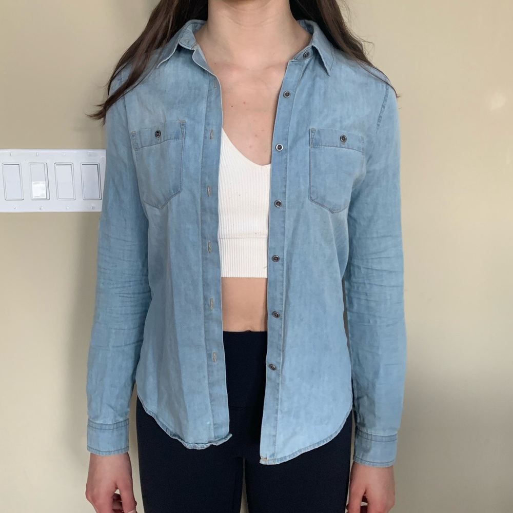 Denim button down